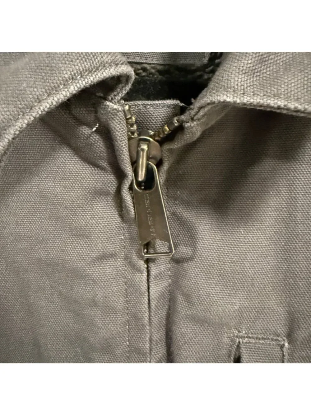 Carhartt Men's Washed Duck Sherpa-Lined Ridge Coat Loose Fit Gray Size L